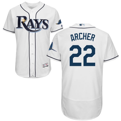 Rays #22 Chris Archer White Flexbase Authentic Collection Stitched MLB Jersey
